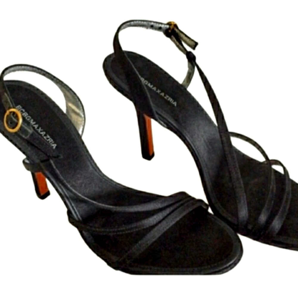 💋BCBGMaxAria strappy satin heels 6/36 - Picture 7 of 7